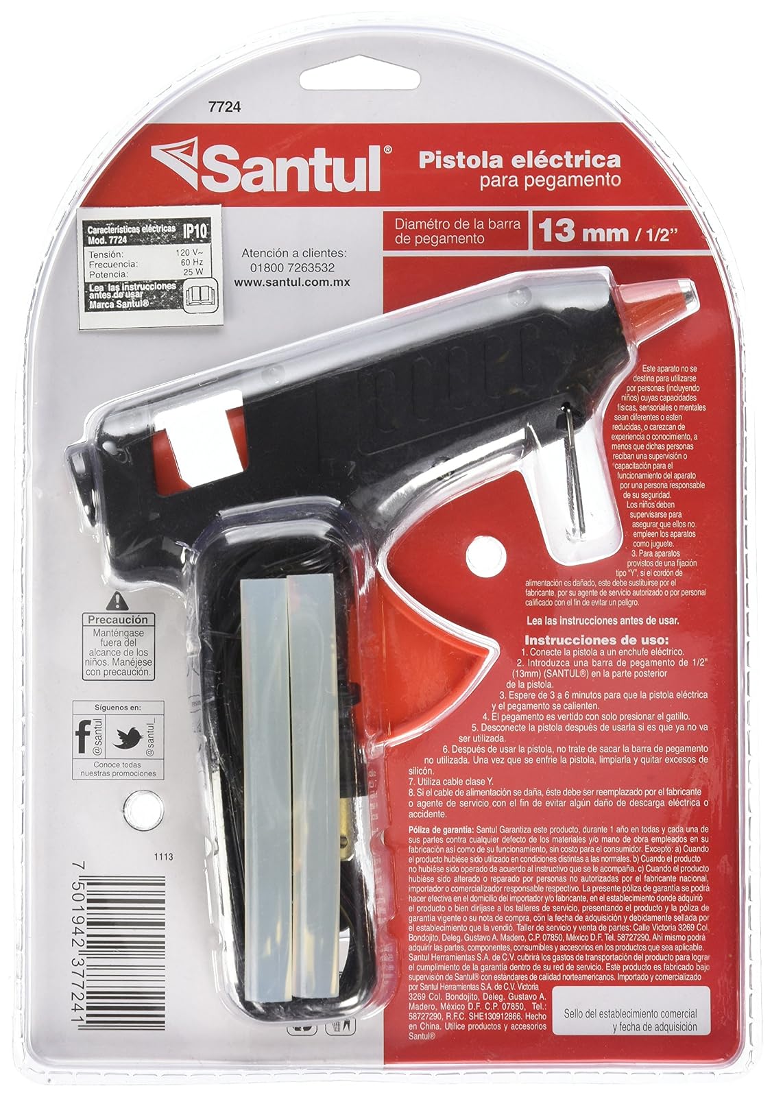 Santul 7724 Pistola Eléctrica de Pegamento, 25W