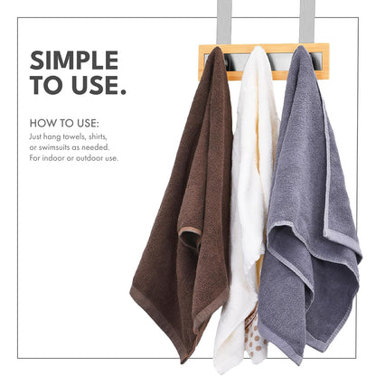 Bamboo Stainless Steel Towel Door Hooks (3 Hook)