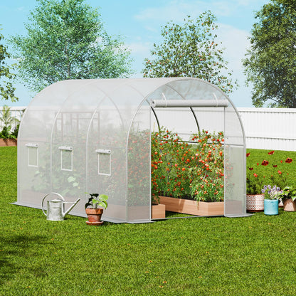 VEVOR - Invernadero, túnel de Invernadero, túnel de Invernadero de 9 x 7 x 6 pies, casa Caliente para Plantas con Marco de Acero galvanizado, Cubierta de Polietileno Blanco, Puerta Enrollable con