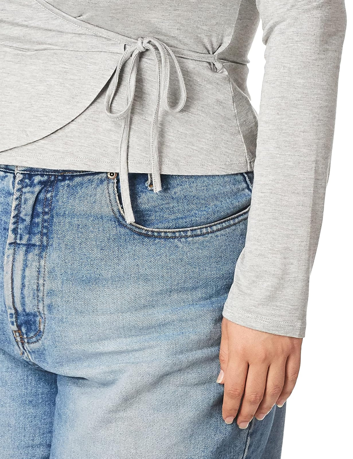 BCBGeneration Blusa para Mujer, Gris Jaspeado, L, Gris Jaspeado, L