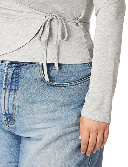 BCBGeneration Blusa para Mujer, Gris Jaspeado, L, Gris Jaspeado, L