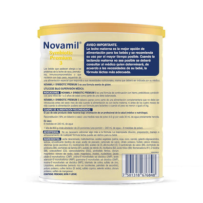 NOVAMIL - Symbiotic Premium Etapa 3, de 1 a 3 años de edad, bote con 800g