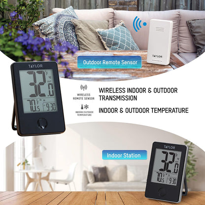 Taylor Precision Products Termómetro digital inalámbrico para interiores y exteriores
