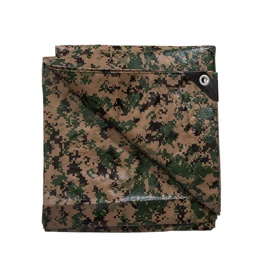 Stansport T-810-17 Digital Woodland Camo Tarp, 8 x 10-Feet