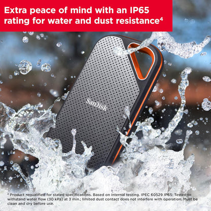 SanDisk SSD portátil Extreme PRO de 1 TB - Hasta 2000 MB/s - USB-C, USB 3.2 Gen 2x2 - Unidad externa de estado sólido - SDSSDE81-1T00-G25, negro