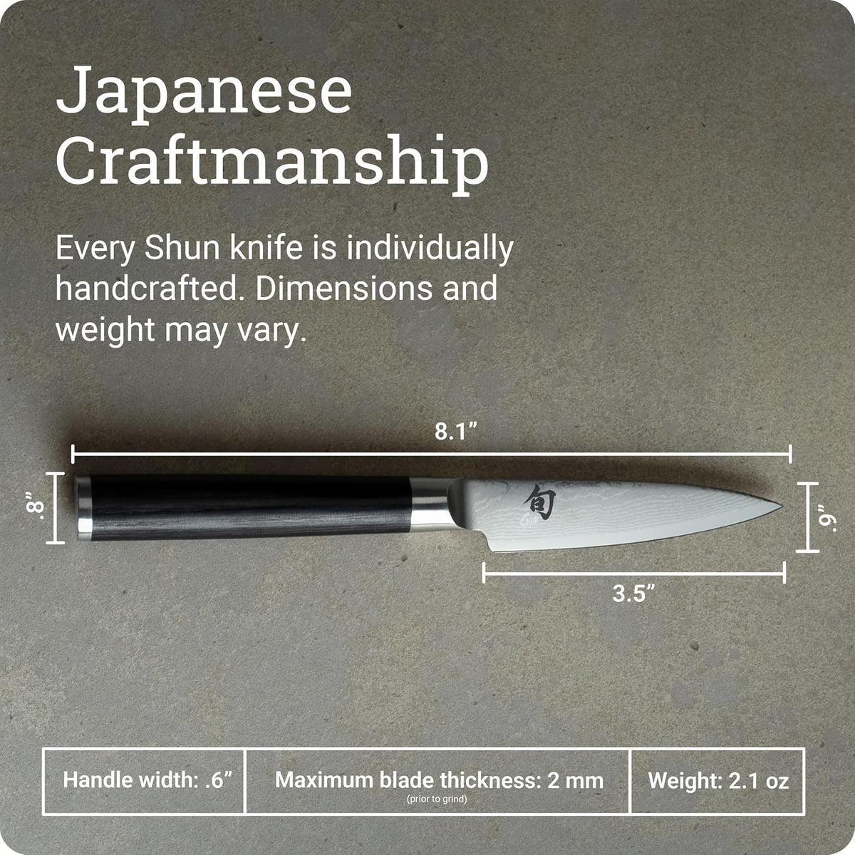Shun cuchillo de pelar clásico de 3.5 pulgadas; tamaño pequeño para un control completo y maniobras precisas; ideal para pelar y poner frutas y verduras; cuchillo versátil de alta calidad, perfecto para cualquier cocina