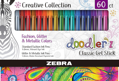 Set Plumas De Gel Doodler'z Mega Set Bold Point 1.0 mm Varios Colores 60 Unidades Zebra México