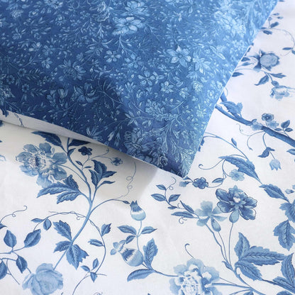 Laura Ashley Elise Bonus Comforter Set, King, Blue