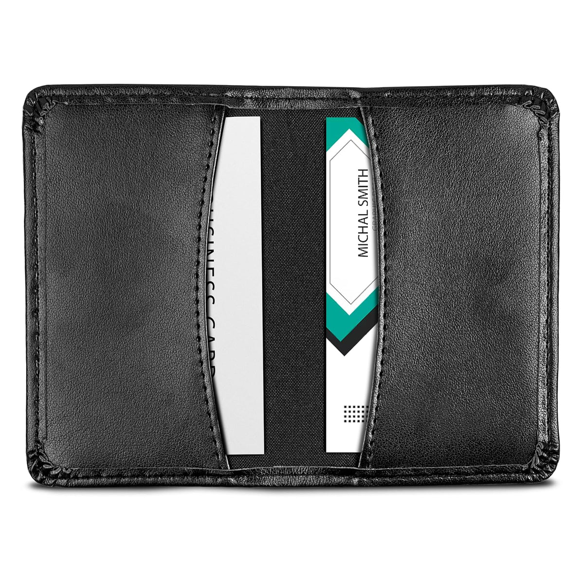 Samsill Regal Leather Business Card Holder, Case Holds 25 Business, Black