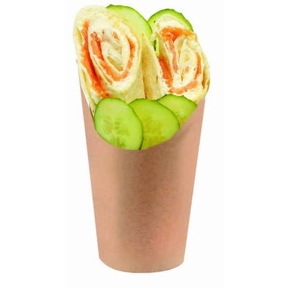 PacknWood Envase Kraft para Burritos / Wraps - 155.92G / A: 119.38 mm - Diámetro 76.2 mm, 1200 por caso