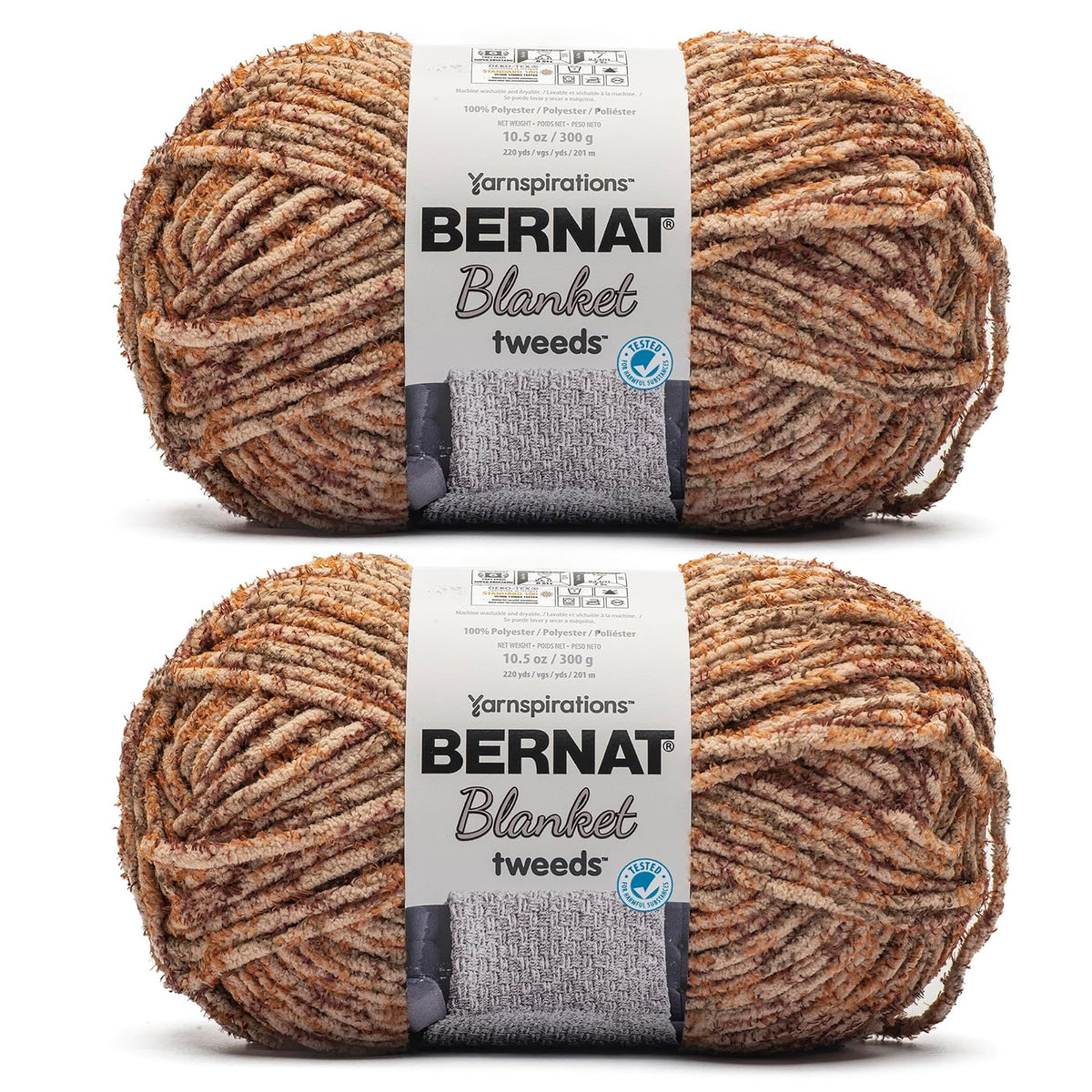 Bernat Blanket Estambre Chenille - Arena - Paquete de 2 - MANTA TWEEDS