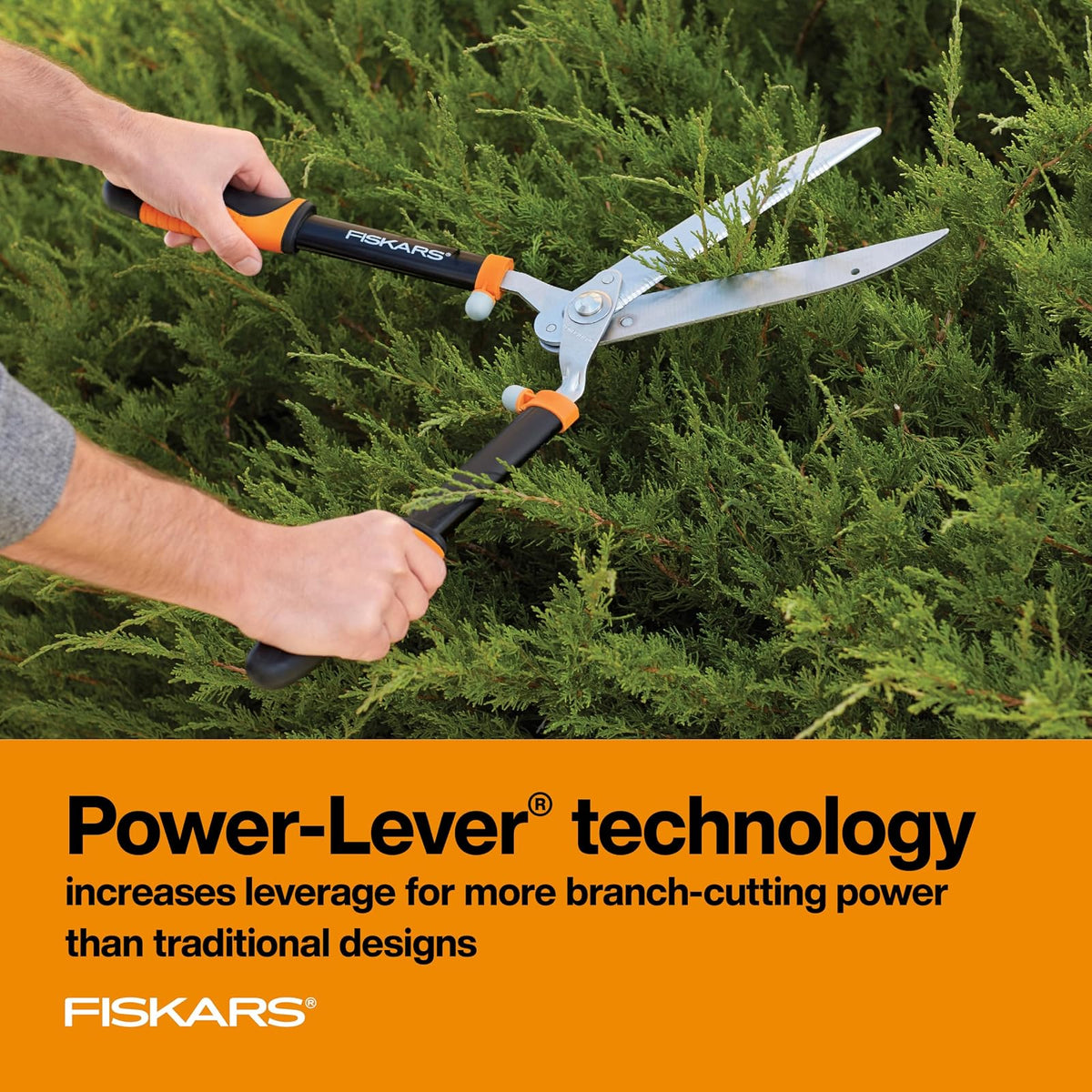 Fiskars 9181 - Tijeras para setos con mango de acero