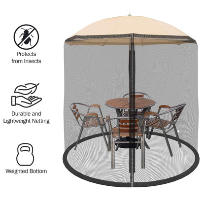 Pure Garden 82-5677C Patio Umbrella Cover Mosquito Netting Screen