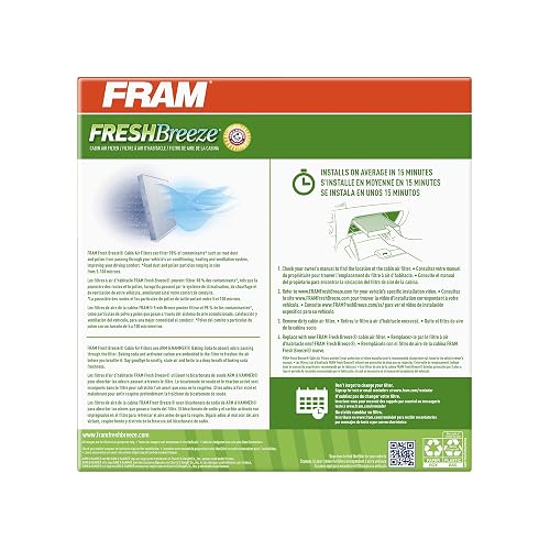 FRAM Fresh Breeze CF11819 - Filtro de aire para cabina con brazo y martillo para bicarbonato de sodio para vehículos GM, Hyundai, Kia