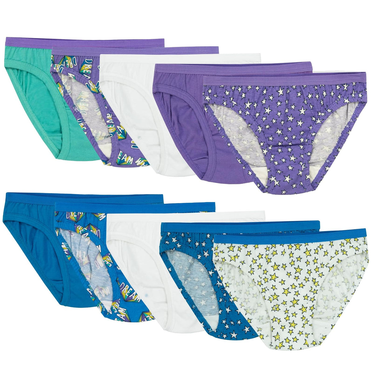 Fruit of The Loom Pantaleta Bikini Algodón de Algodón Pack de 14 para Niña