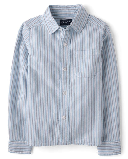 The Children's Place - Camisa Oxford de Manga Larga con Botones para niños