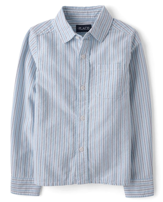 The Children's Place - Camisa Oxford de Manga Larga con Botones para niños