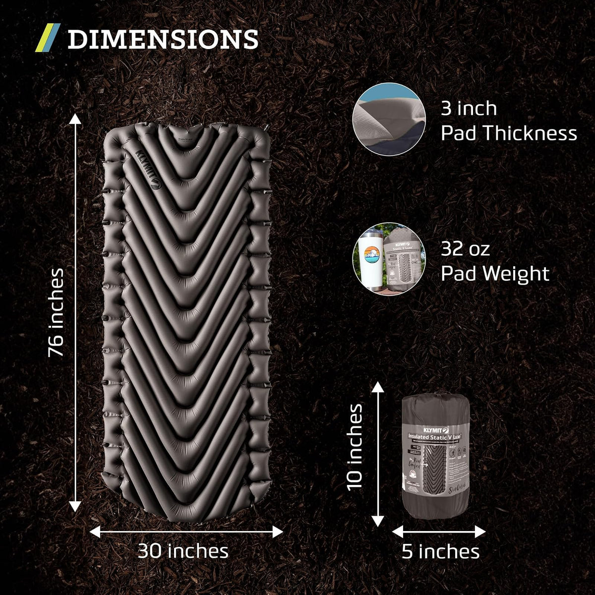 Klymit Static V Luxe - Colchoneta para Dormir