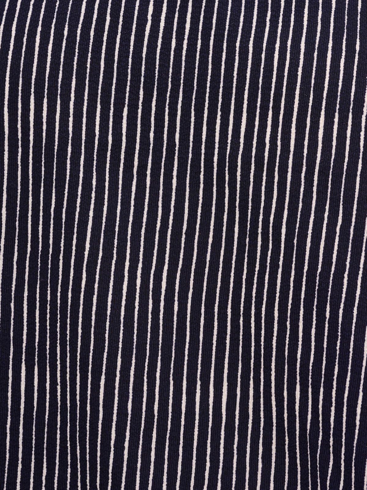 Adrianna Papell - Blusa con Mangas voladas para Mujer, Rayas onduladas Azul Marino, Large
