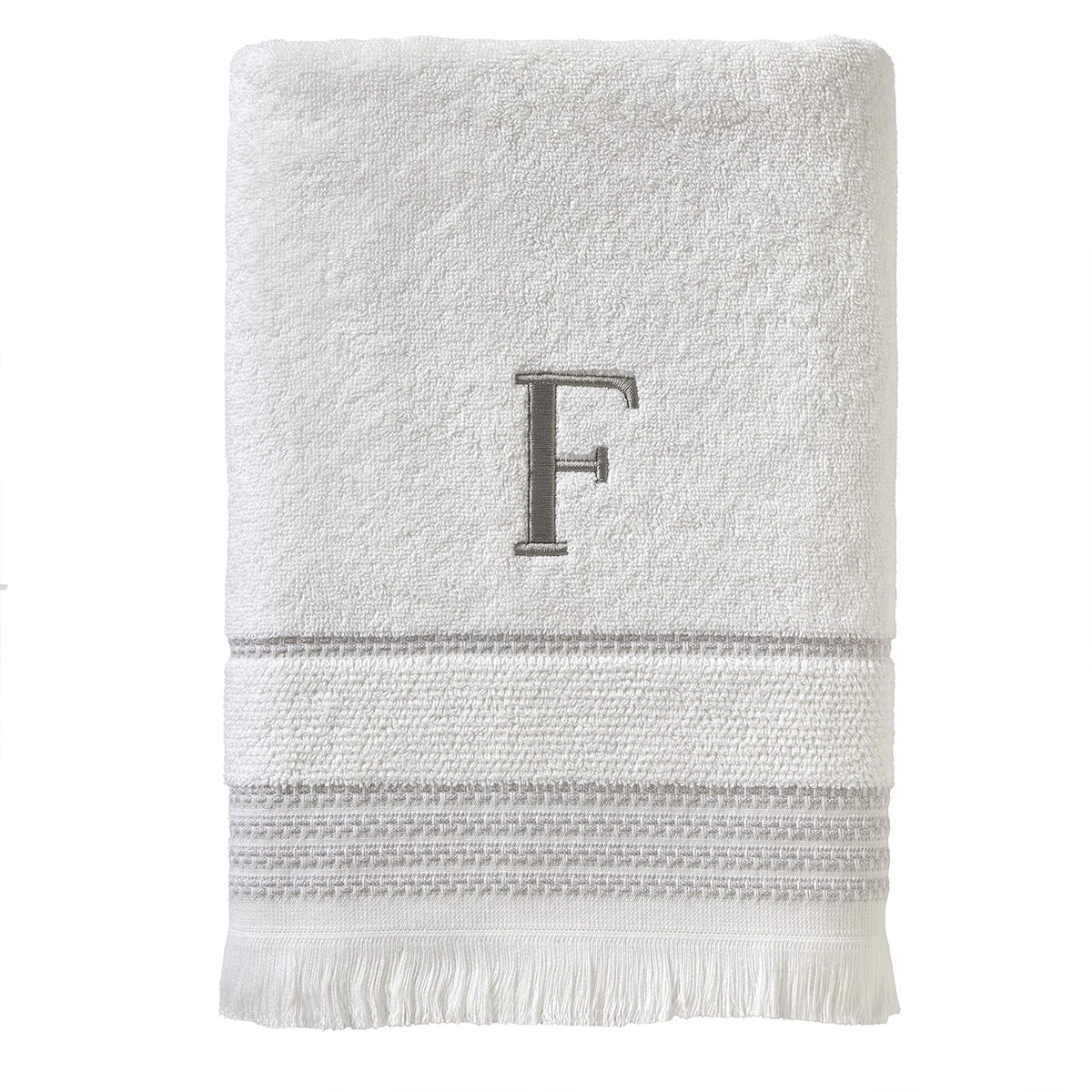 SKL Home - Toalla de baño Casual Monograma, F, 28 x 54 Pulgadas - Toalla de baño, F