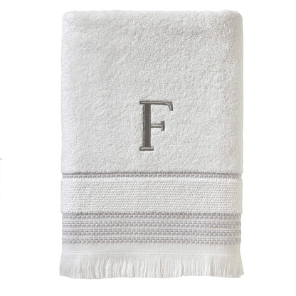SKL Home - Toalla de baño Casual Monograma, F, 28 x 54 Pulgadas - Toalla de baño, F