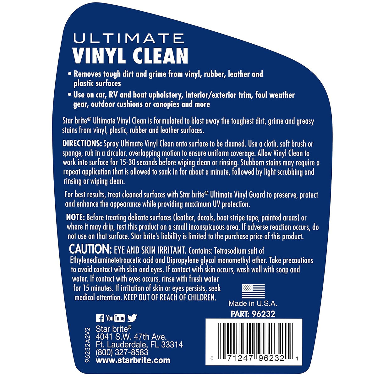 Star brite Ultimate Vinyl Clean (96232) Interior/Exterior Multi-Surface Cleaner - 32 oz Sprayer