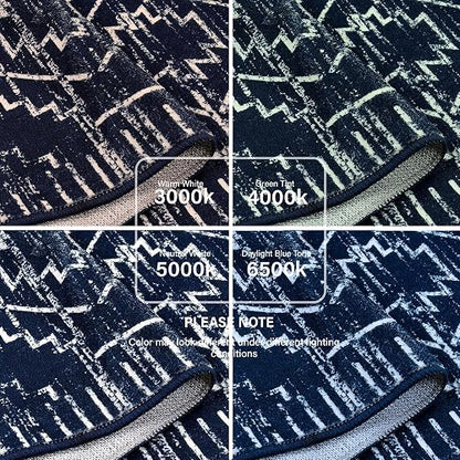Wonnitar - Alfombra marroquí Lavable de 3 x 5 Pulgadas, Color Azul, Antideslizante, Suave, no desprende Pelusa, Alfombra geométrica de Pelo bajo, Alfombra escandinava, para Entrada, Cocina, sótano