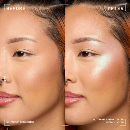 NYX Professional Makeup Highlighter, Iluminador Cremoso, 12 horas de Duración, Acabado Brillante y Natural, Fórmula Vegana, Tono Butta Mint, 5 g