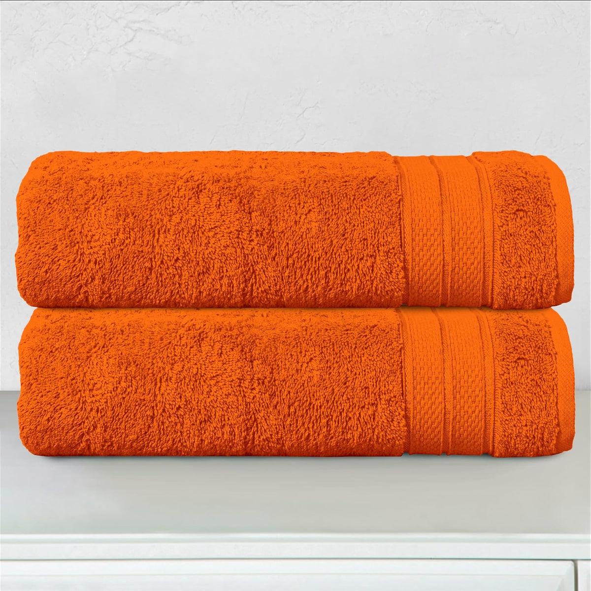 Elegant Comfort - Juego de Toallas de Palomitas de maíz de Tres líneas para baño de 27 x 54 Pulgadas, Paquete de 2 Toallas de baño de Alta Calidad, 100% algodón Turco, Suaves y duraderas, de Secado