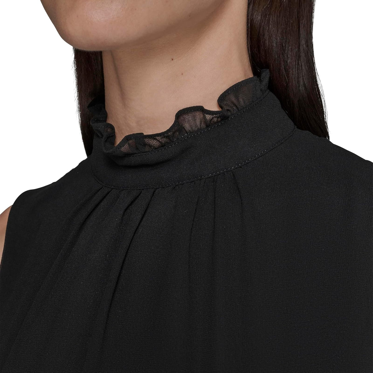 Karl Lagerfeld Sleeveless Tweed Flounce Hem A-Line Dress Vestido Informal Mujer
