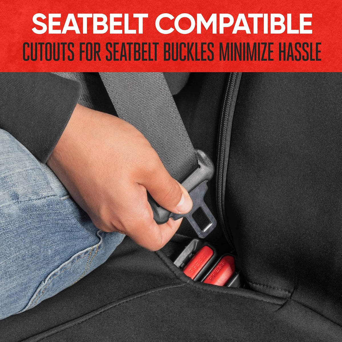 Motor Trend SpillGuard Funda Impermeable de Neopreno para Asiento Trasero Universal para Automóviles/Camión/SUV, Rojo, M268