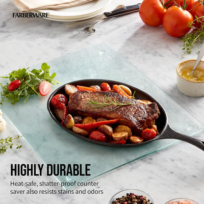 Farberware - 78624-10 Farberware Glass Utility Tabla de cortar, 30,5 x 35,5 cm, transparente