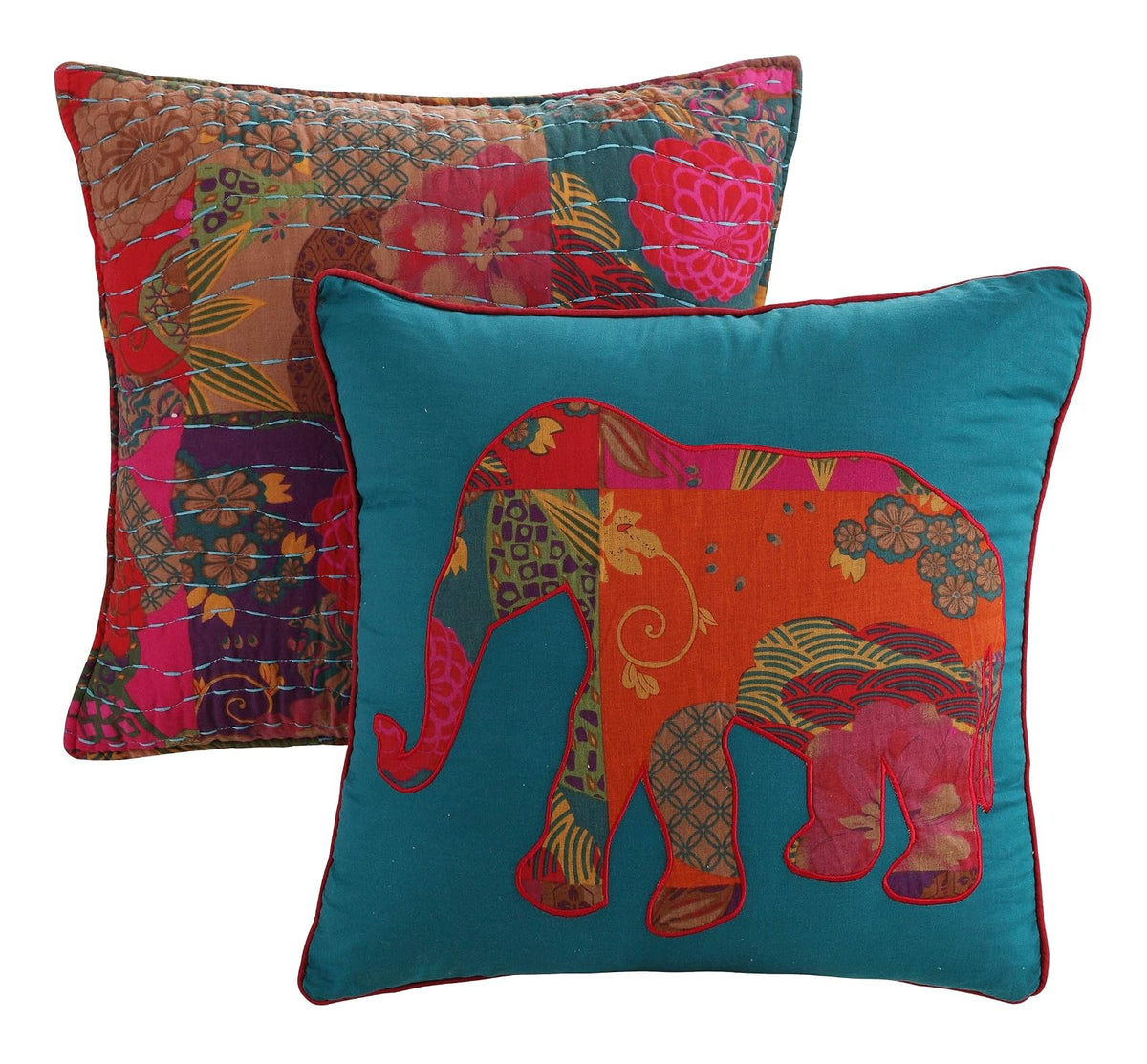 Greenland Home Fashions Jewel, Juego de 2 Cojines Decorativos, Rojo