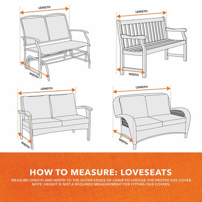 Modern Leisure Basics - Funda de sofá para patio, tela resistente a la intemperie, protección de muebles de exterior, perfecta para patio, terraza y porche, 55 pulgadas de largo x 33 pulgadas de ancho