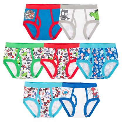 Spiderman Toddler Superhero Friends Exclusive Underwear with Iron Man, Hulk & More 2/3t & 4t Ropa Interior Niños - 2-3 Años - Paquete de 7 calzoncillos multihéroes