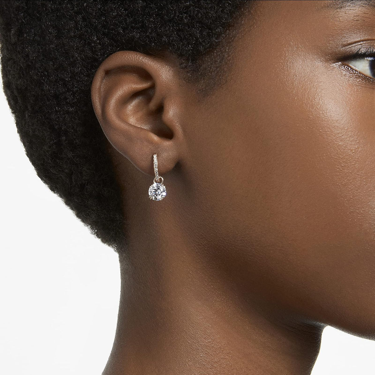Swarovski Stilla Kollektion Tropfenohrringe, Rundschliff, Weiß