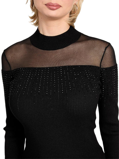 Guess Eco Long Sleeve Jeena Embellish Rib Sweater Suéter Mujer