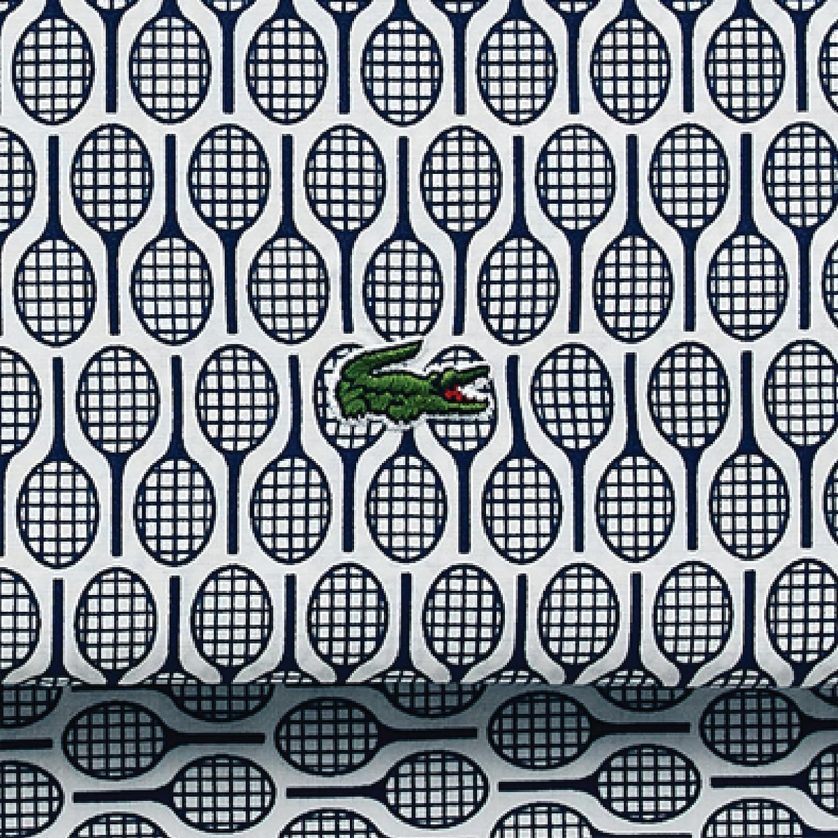 Lacoste Racquets - Sábana de 4 Piezas 100% algodón percal – Fresco, crujiente, Mate y Duradero, Certificado Oeko-Tex, Estampado, Azul Marino, tamaño matrimonial