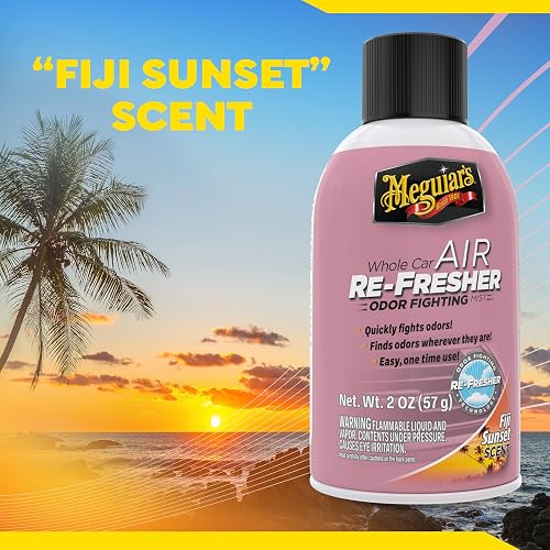 Meguiar'S - Refrigerador De Aire Fiji Sun | Spray eliminador de olores, elimina los olores fuertes del vehículo en todo el interior de tu vehículo