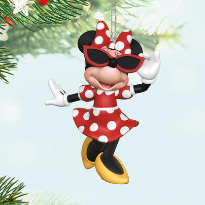 Hallmark - Adorno navideño de Recuerdo 2025, Disney Minnie Mouse Sunny Chic, Regalos para Fans de Disney
