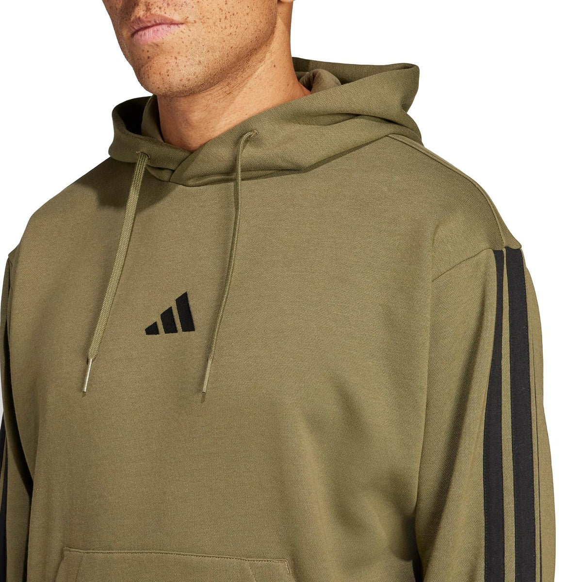 adidas Essentials 3-Stripes Fleece Hoodie Sudadera con Capucha Hombre
