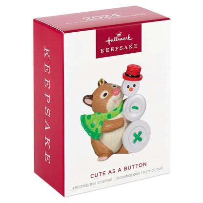 Hallmark - Adorno de Navidad 2024, Bonito como botón, Regalo para Amantes de los Animales
