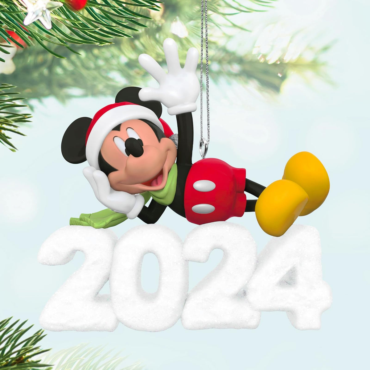 Hallmark - Adorno navideño de Recuerdo 2024, Mickey Mouse A Year of Disney Magic 2024, Regalos para fanáticos de Disney