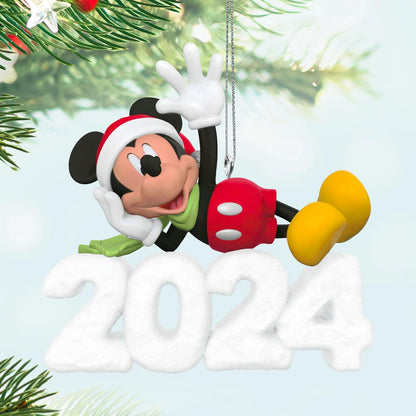 Hallmark - Adorno navideño de Recuerdo 2024, Mickey Mouse A Year of Disney Magic 2024, Regalos para fanáticos de Disney