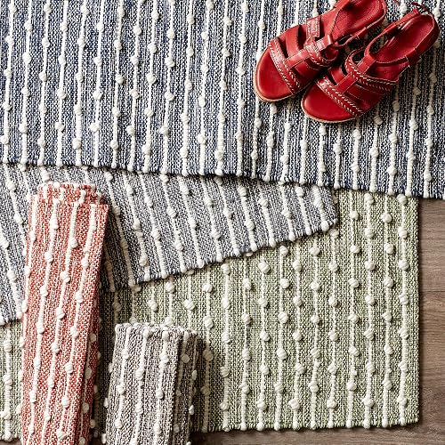 DII Slub Rug Collection - Bucle de algodón Reciclado, 2 x 3 pies, Gris Mineral