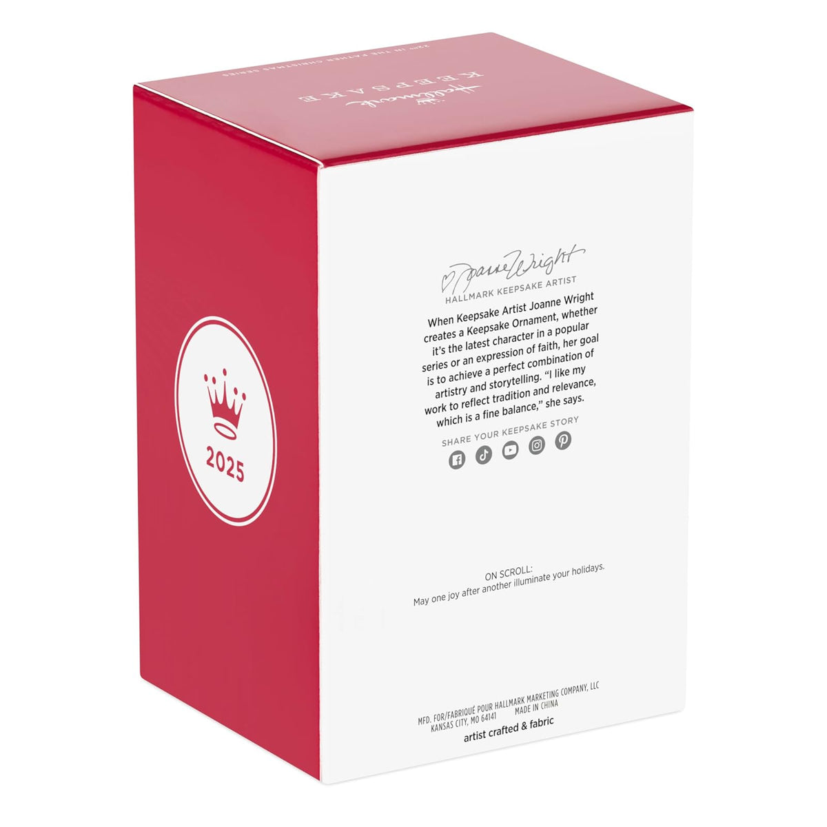 Hallmark - Adorno navideño de Recuerdo 2025, Regalo de Papá Noel para coleccionistas