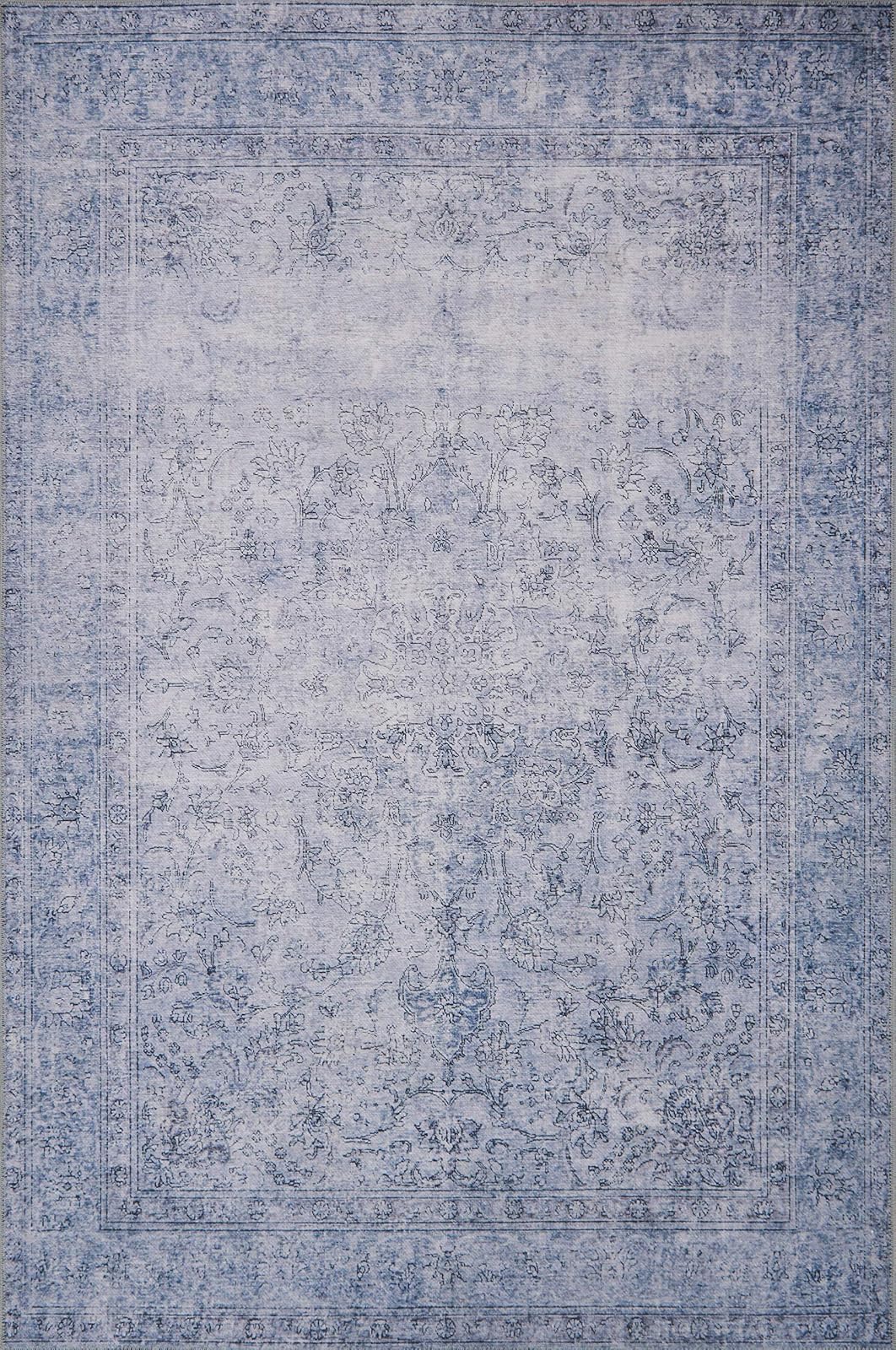 Loloi Tapete Tejido Estilo Vintage, Colección Loren - Slate - 7'6" x 5' (Rectangular)