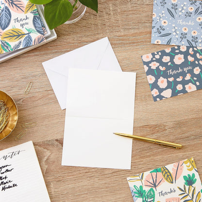 Hallmark - Surtido de tarjetas de agradecimiento, flores pintadas (48 tarjetas con sobres para baby shower, despedidas de soltera, bodas, todas las ocasiones)