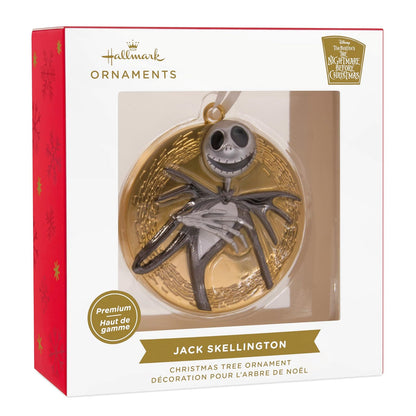 Hallmark Disney Tim Burton's The Nightmare Before Christmas Jack Skellington on Moon Ornamento de Navidad, Metal, Regalos para fanáticos de Disney