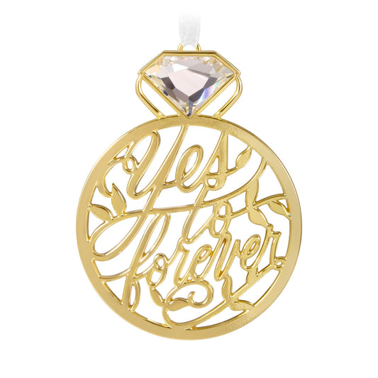 Hallmark - Adorno de Navidad 2024, Nuestro Compromiso, Metal, Regalo para Pareja